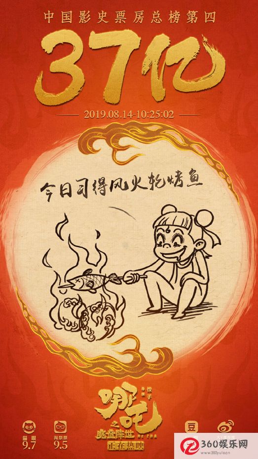 《查娜》票房突破37亿在电影史上排名第四明天发行八部新电影的竞争非常激烈